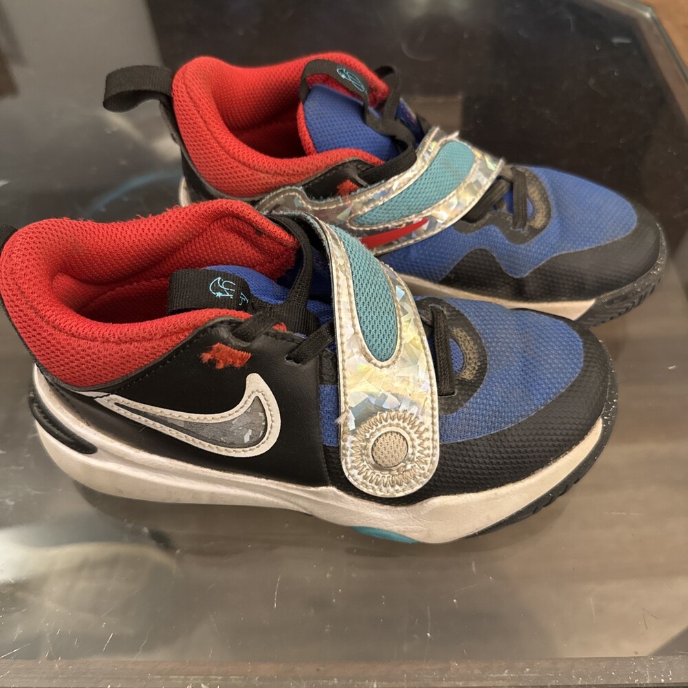 Nike Boys Team Hustle D11 SE FJ1391-001 Blue Basketball Shoes Sneakers Size 13C